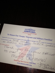 Holiday card for service member